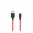 Кабель HOCO X21 USB to iP 2A, 1m, silicone, TPE connectors, Black+Red (6957531071372) (14819)