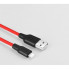Кабель HOCO X21 USB to iP 2A, 1m, silicone, TPE connectors, Black+Red (6957531071372) (14819)