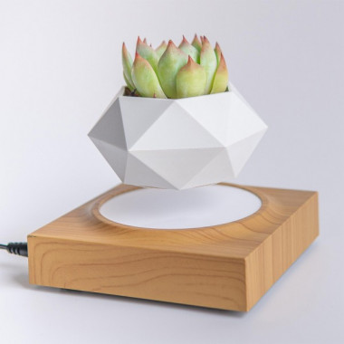 Магнітний левітаційний горщик для рослин HCNT Magnetic Levitating Pot M10-FP  Wood Grain (SIM10-FP) (15329)