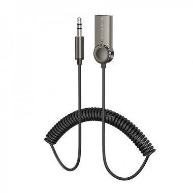 Bluetooth-ресивер BOROFONE BC56 Peaceful car AUX BT receiver with cable Metal Gray (6941991113031) (17429)