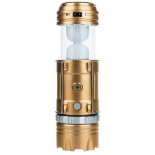 Кемпинговая LED лампа SB 9688 c фонариком и солнечной панелью Золотая (10529)