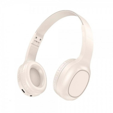 Бездротові накладні навушники HOCO W46 Charm BT headset Milky White (6942007601702) (8529)