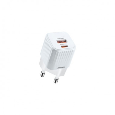 Сетевое зарядное устройство Remax Cube 2 порта USB + Type-C 20W Белый (RP-U2) (2729)