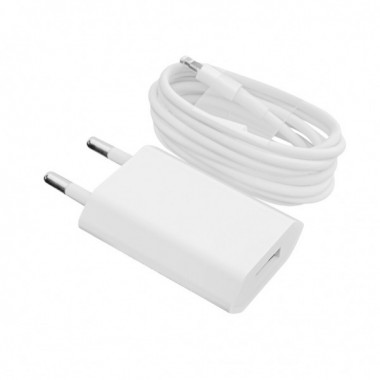 Зарядное устройство + кабель Lighting LP АС-005 USB 5V 1A ОЕМ White (8729)