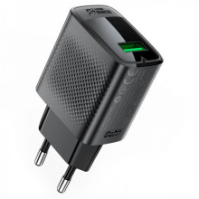 Мережевий зарядний пристрій ACEFAST A90 QC18W GaN single USB-A charger (EU) Black (6974316283249) (19829)