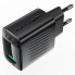 Мережевий зарядний пристрій ACEFAST A90 QC18W GaN single USB-A charger (EU) Black (6974316283249) (19829)