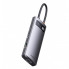 USB-хаб Baseus Metal Gleam Series 7-in-1 Multifunctional Type-C HUB Docking Station Gray （Type-C to HDMI*1+USB3.0*3+PD*1+VGA*1+RJ45*1） (WKWG040013) (15039)