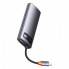USB-хаб Baseus Metal Gleam Series 7-in-1 Multifunctional Type-C HUB Docking Station Gray （Type-C to HDMI*1+USB3.0*3+PD*1+VGA*1+RJ45*1） (WKWG040013) (15039)