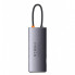 USB-хаб Baseus Metal Gleam Series 7-in-1 Multifunctional Type-C HUB Docking Station Gray （Type-C to HDMI*1+USB3.0*3+PD*1+VGA*1+RJ45*1） (WKWG040013) (15039)
