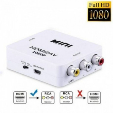 Адаптер HDMI to AV RCA переходник конвертер 720p/1080p Белый (9139)