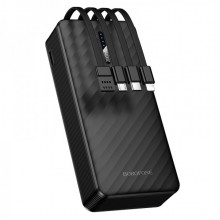Зовнішній акумулятор BOROFONE BJ84A Smooth power bank with four cables(20000mAh) Black (6941991126178) (21239)