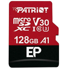Карта пам'яті microSDXC (UHS-1 U3) Patriot EP Series 128Gb class 10 V30 (R-100MB/s, W-80MB/s) (adapter SD) (PEF128GEP31MCX) (439)