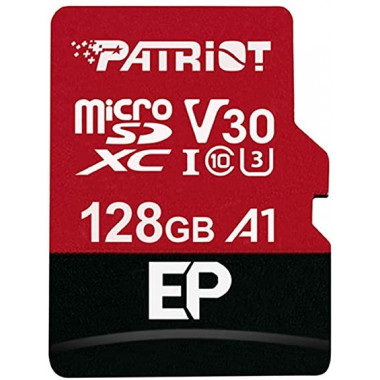 Карта пам'яті microSDXC (UHS-1 U3) Patriot EP Series 128Gb class 10 V30 (R-100MB/s, W-80MB/s) (adapter SD) (PEF128GEP31MCX) (439)