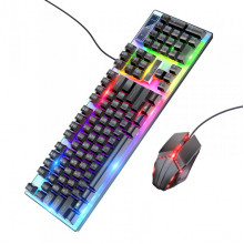 Миша + клавіатура HOCO GM18 Luminous gaming keyboard and mouse set Black (6931474783684) (539)