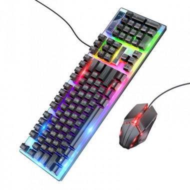 Миша + клавіатура HOCO GM18 Luminous gaming keyboard and mouse set Black (6931474783684) (539)
