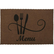 Набір 12 сервірувальних килимків Doily Menu 30х45см, плейсмат (подтарельники), коричневий (5539)
