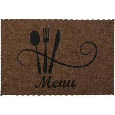 Набір 12 сервірувальних килимків Doily Menu 30х45см, плейсмат (подтарельники), коричневий (5539)