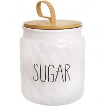 Банка керамічна Ceram-Bamboo "Sugar" 1л з бамбуковою кришкою (2739)