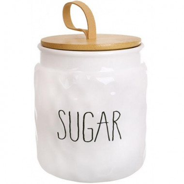 Банка керамічна Ceram-Bamboo "Sugar" 1л з бамбуковою кришкою (2739)