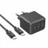 Мережевий зарядний пристрій з кабелем HOCO CS14A Ocean PD20W+QC3.0 charger set(Type-C to Type-C) Black (6942007603911) (19839)