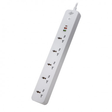 Сетевой фильтр (удлинитель) LP (5x230V-2500W, 1xUSB-38W/PD/QC3.0, 1xType-C 20W, 1xUSB 18W) (1349)
