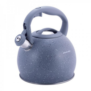 Чайник Kamille Whistling Kettle 3л з нержавіючої сталі зі свистком, сірий мармур (1549)