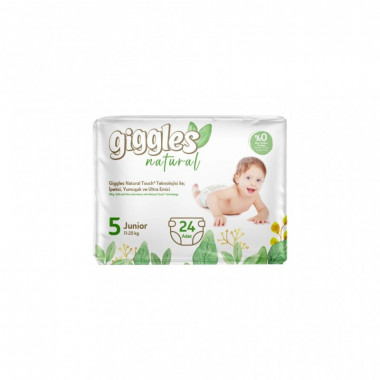 Подгузники Giggles Natural 5 Junior 11-25 кг 24 шт (8680131206414) (7549)