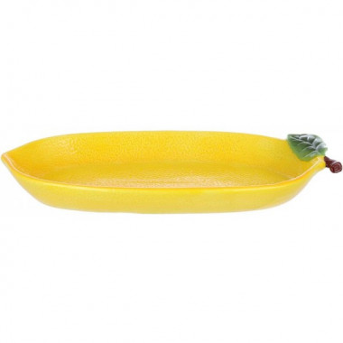 Блюдо керамічне "Bright Fruits Lemon" 34х16см, Лимон (21649)