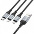 Кабель HOCO X102 Fresh 3-in-1 charging data cable (iP+Micro+Type-C) Black (6942007608794) (19749)