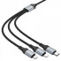Кабель HOCO X102 Fresh 3-in-1 charging data cable (iP+Micro+Type-C) Black (6942007608794) (19749)