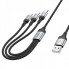 Кабель HOCO X102 Fresh 3-in-1 charging data cable (iP+Micro+Type-C) Black (6942007608794) (19749)