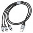 Кабель HOCO X102 Fresh 3-in-1 charging data cable (iP+Micro+Type-C) Black (6942007608794) (19749)