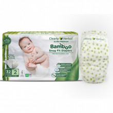 Подгузники Clearly Herbal Bamboo, розмір 2 (3-6 кг), 32 шт (1134) (7749)