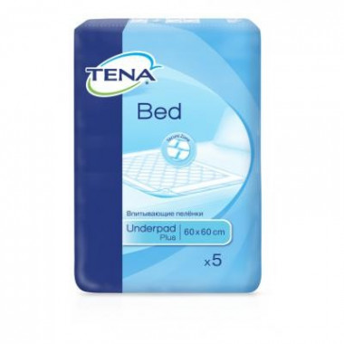 Пеленки для младенцев Tena Bed Plus 60х60 см, 5шт (7322540247893/7322540801910) (5849)