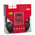 Комплект проводных наушников накладные + вакуумные Hoco W24 Чёрные с красным (17659)