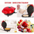Электрическая мини вафельница Waffle Maker с антипригарным покрытием Красная (21269)