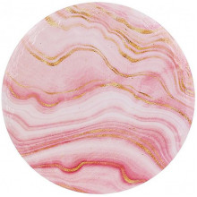 Підставка під гаряче керамічна "Golden Pink Marble" Ø16см на пробковій основі (5569)