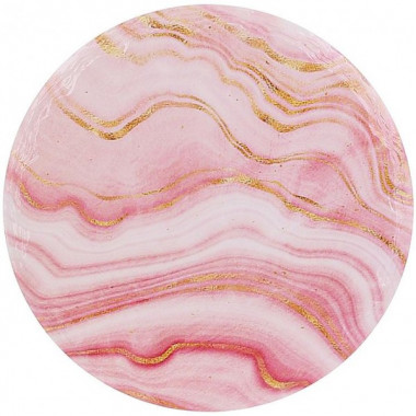 Підставка під гаряче керамічна "Golden Pink Marble" Ø16см на пробковій основі (5569)