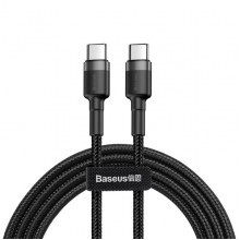 Кабель Baseus Cafule Type-C to Type-C PD2.0 60W 20V 3A 1M Черный/Серый (CATKLF-GG1) (3669)
