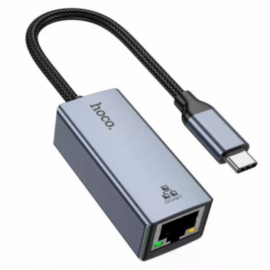 Сетевой адаптер HOCO UA37 Type-C Ethernet Adapter (1000 Mbps) (21769)