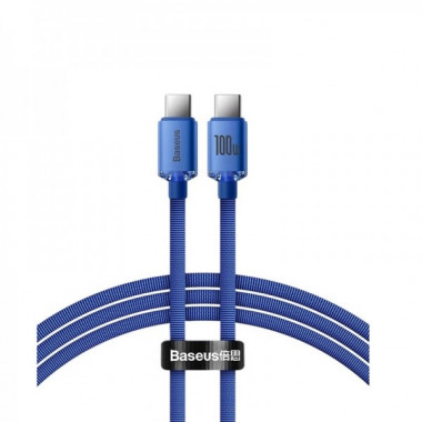Кабель Baseus Crystal Shine Series Fast Charging Data Cable Type-C to Type-C 100W 1.2m Blue (CAJY000603) (15079)