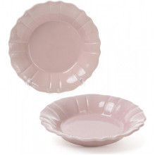 Набір 6 глибоких тарілок Leeds Ceramics SUN Ø23см, кам'яна кераміка (рожевий-попелястий) (4279)