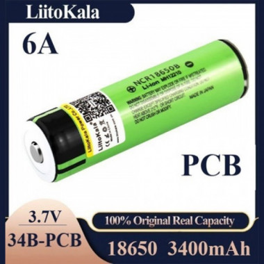 Аккумулятор 18650 LiitoKala Lii 34B PCB 3400mAh с защитой Оригинал (21579)