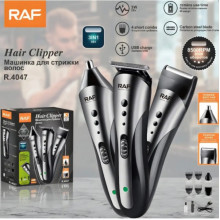 Аккумуляторный триммер RAF R.4047 3в1 с USB-зарядкой для волос, бороды и ушей (21879)