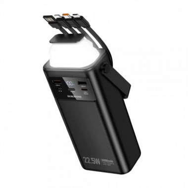 Зовнішній акумулятор BOROFONE BJ65 High 22.5W+PD20W+four-cables power bank(30000mAh) Black (6941991122033) (21189)