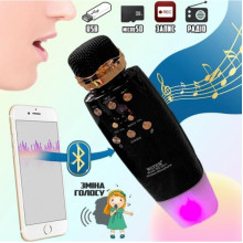 Караоке микрофон + портативная беспроводная колонка 2 в 1 Bluetooth Wster WS-2011 Черный (22189)