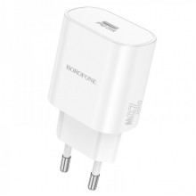 Мережевий зарядний пристрій BOROFONE BA82A Platinum single port PD25W charger(EU) White (6941991112256) (20489)