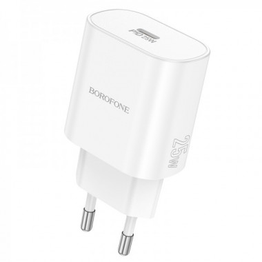 Мережевий зарядний пристрій BOROFONE BA82A Platinum single port PD25W charger(EU) White (6941991112256) (20489)