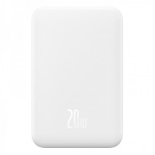 Зовнішній акумулятор Baseus Magnetic Mini Wireless Fast Charge Power Bank 5000mAh 20W Stellar White（With Simple Series Charging Cable Type-C to Typ (P10022107223-00) (589)