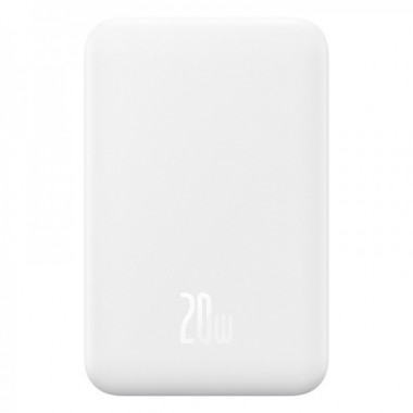 Зовнішній акумулятор Baseus Magnetic Mini Wireless Fast Charge Power Bank 5000mAh 20W Stellar White（With Simple Series Charging Cable Type-C to Typ (P10022107223-00) (589)